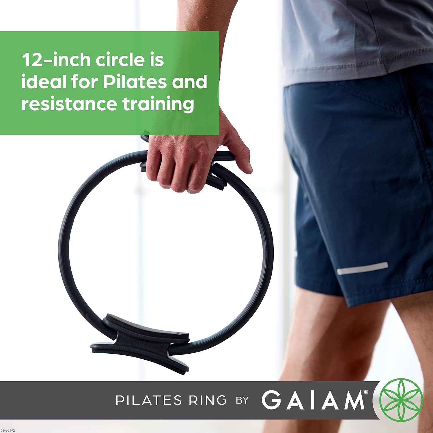 image:imageGaiam Pilates Ring Fitness Circle Toning Arms Legs amp Core 15 Magic Circle Foam Padded Handles Lightweight amp Flexible Home amp Studio Includes Exercise GuideBlack