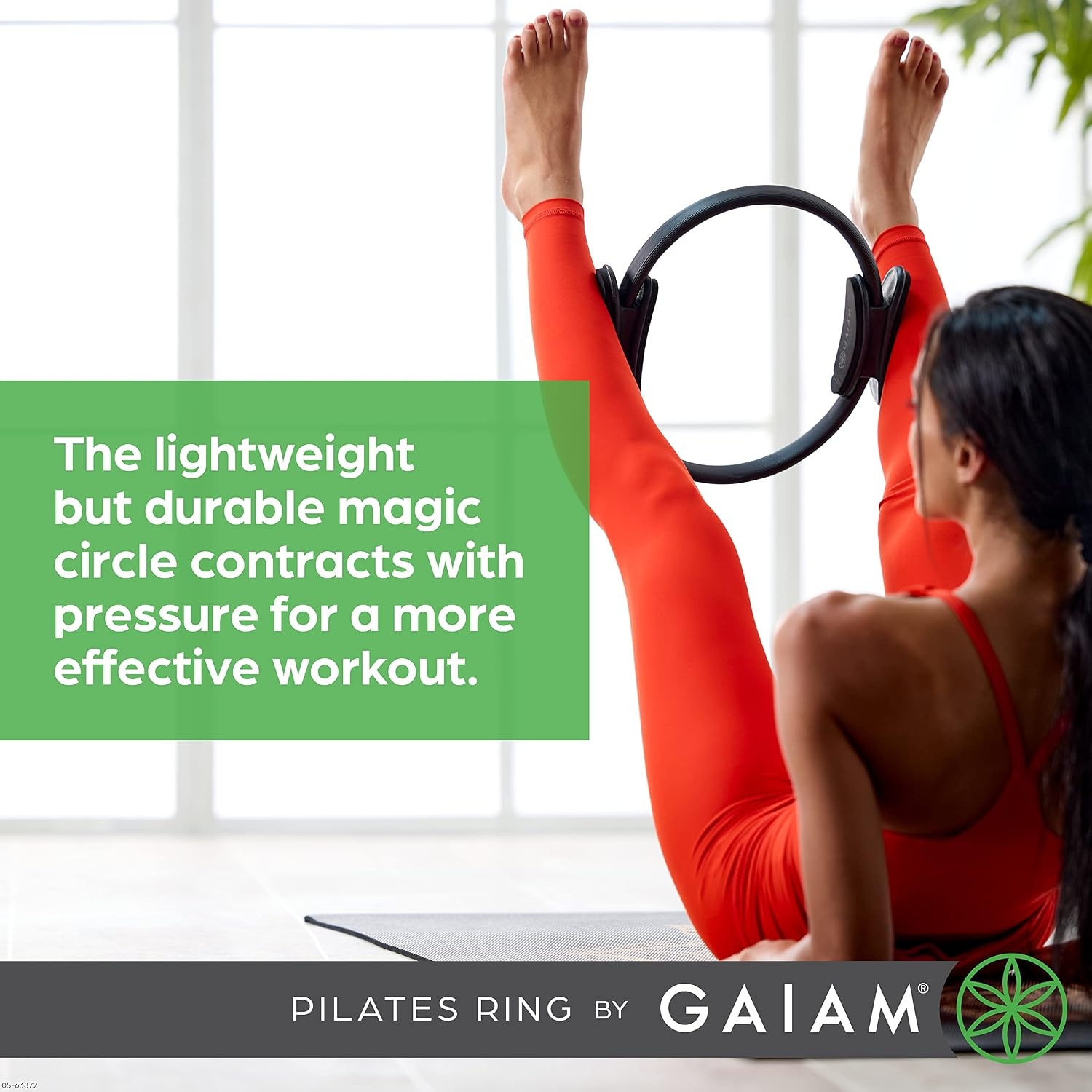image:imageGaiam Pilates Ring Fitness Circle Toning Arms Legs amp Core 15 Magic Circle Foam Padded Handles Lightweight amp Flexible Home amp Studio Includes Exercise GuideBlack