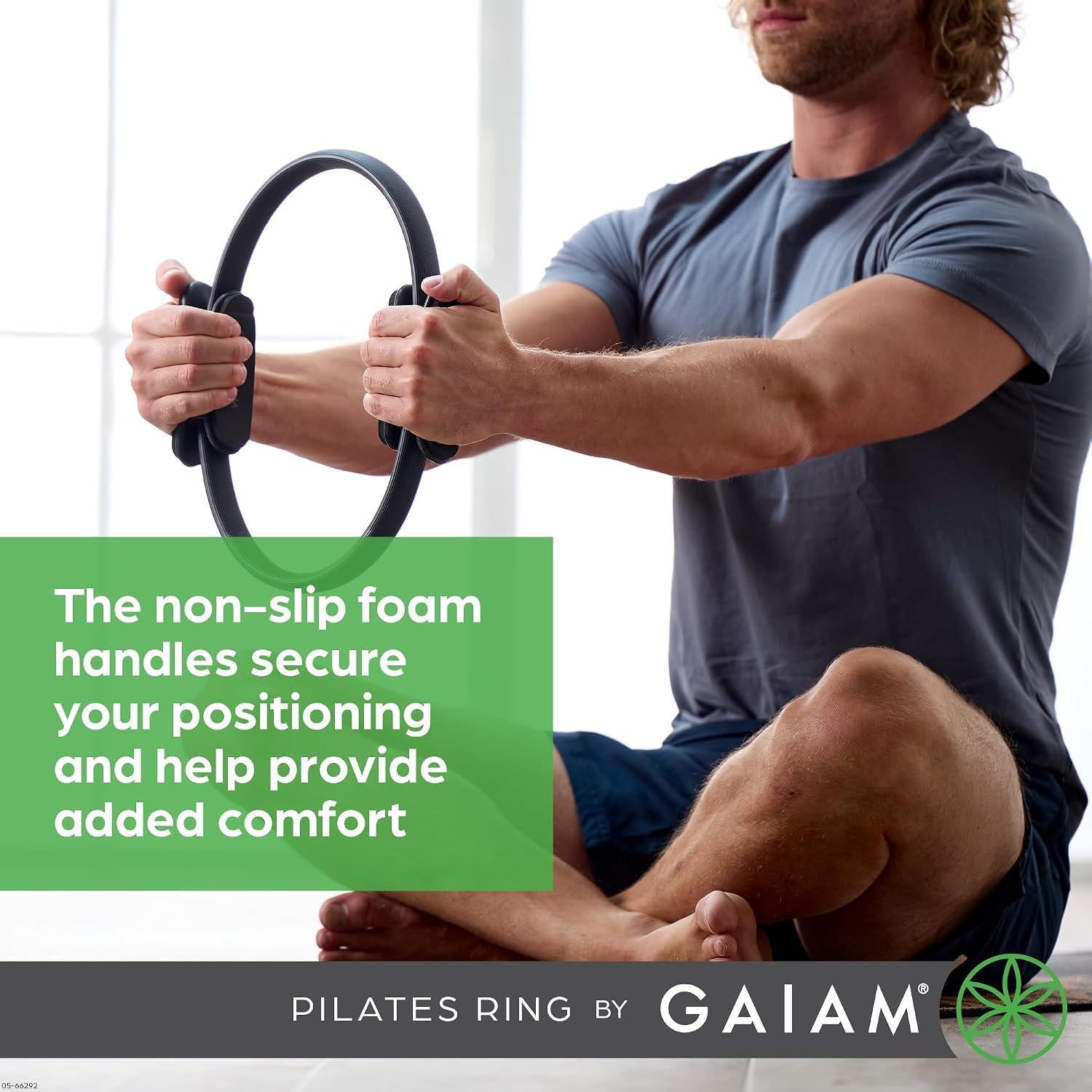 image:imageGaiam Pilates Ring Fitness Circle Toning Arms Legs amp Core 15 Magic Circle Foam Padded Handles Lightweight amp Flexible Home amp Studio Includes Exercise GuideBlack