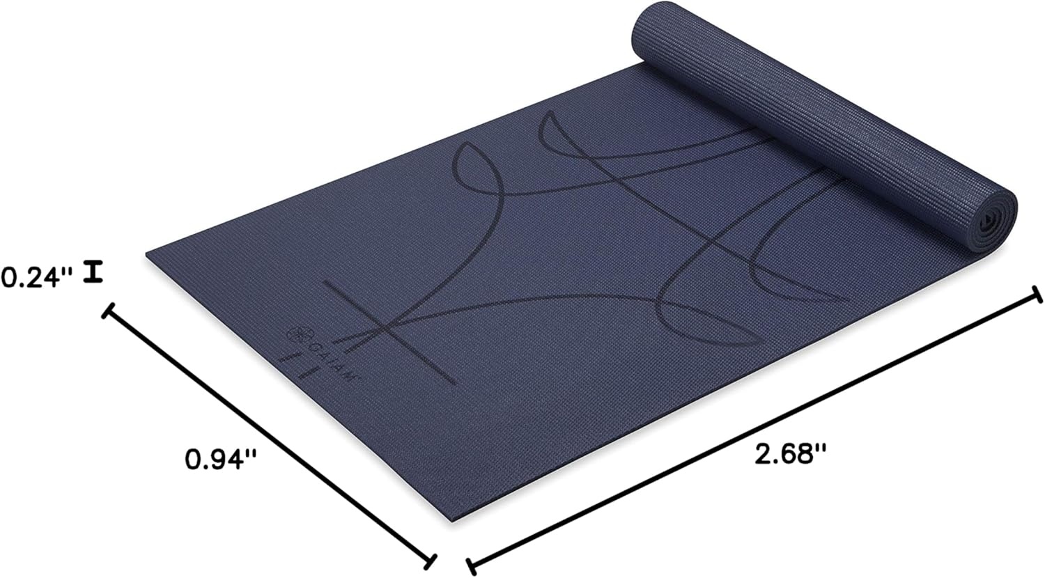 image:imageGaiam Premium Yoga Mat 6mm Thick Print Mat Premium 6mm thick cushioning for joint support Nonslip print design for yoga Pilates amp floor workoutsAlignment Print Ink