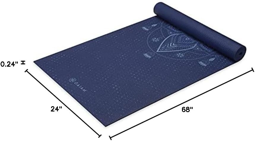 image:imageGaiam Premium Yoga Mat 6mm Thick Print Mat Premium 6mm thick cushioning for joint support Nonslip print design for yoga Pilates amp floor workoutsCelestial Blue