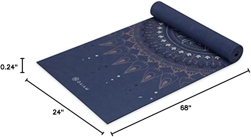 image:imageGaiam Premium Yoga Mat 6mm Thick Print Mat Premium 6mm thick cushioning for joint support Nonslip print design for yoga Pilates amp floor workoutsHere Now