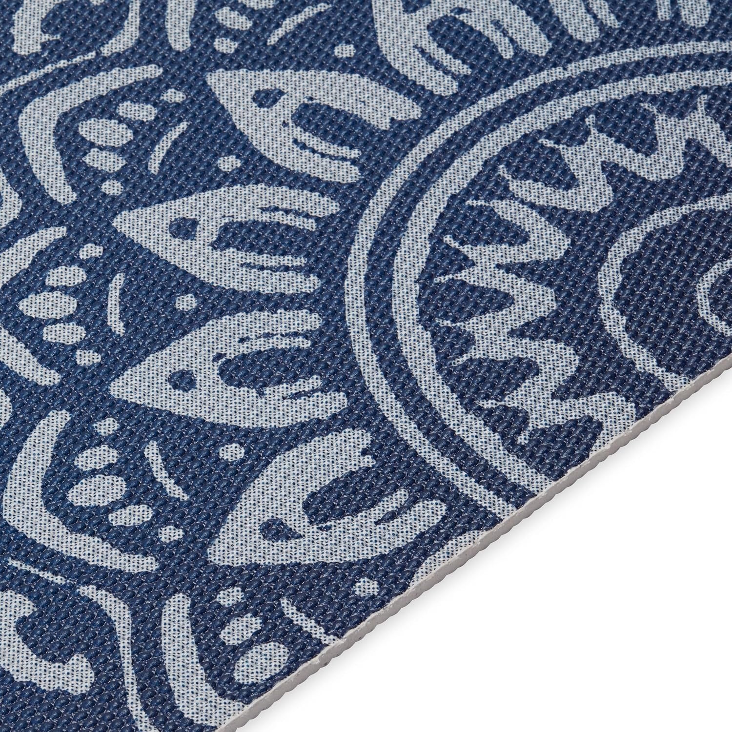 image:imageGaiam Premium Yoga Mat 6mm Thick Print Mat Premium 6mm thick cushioning for joint support Nonslip print design for yoga Pilates amp floor workoutsIndigo Fade