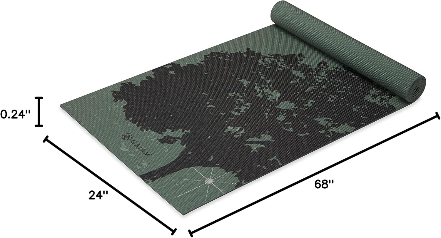 image:imageGaiam Premium Yoga Mat 6mm Thick Print Mat Premium 6mm thick cushioning for joint support Nonslip print design for yoga Pilates amp floor workoutsLuminary