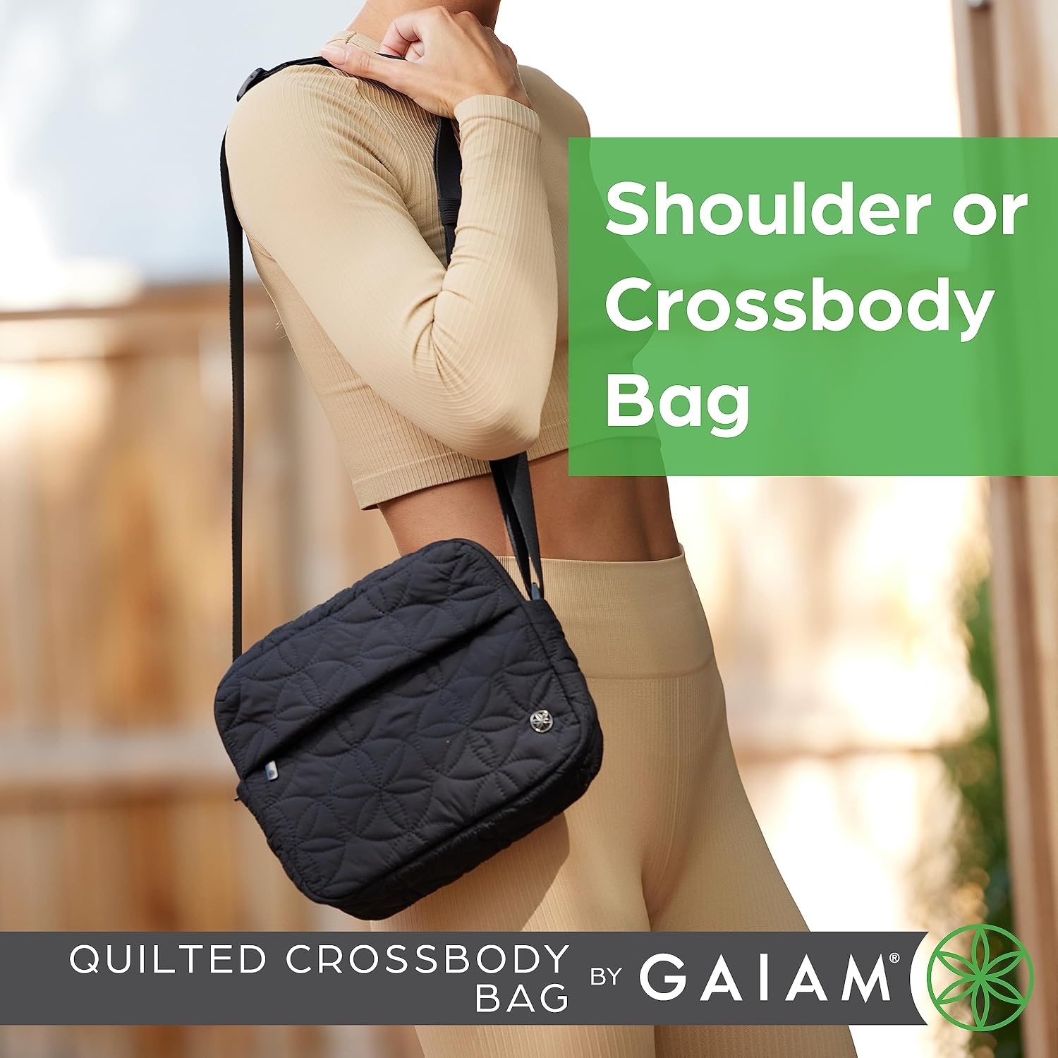 image:imageGaiam Quilted Crossbody BagBlack