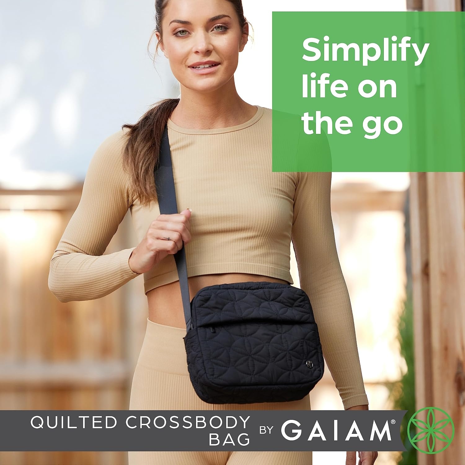 image:imageGaiam Quilted Crossbody BagBlack