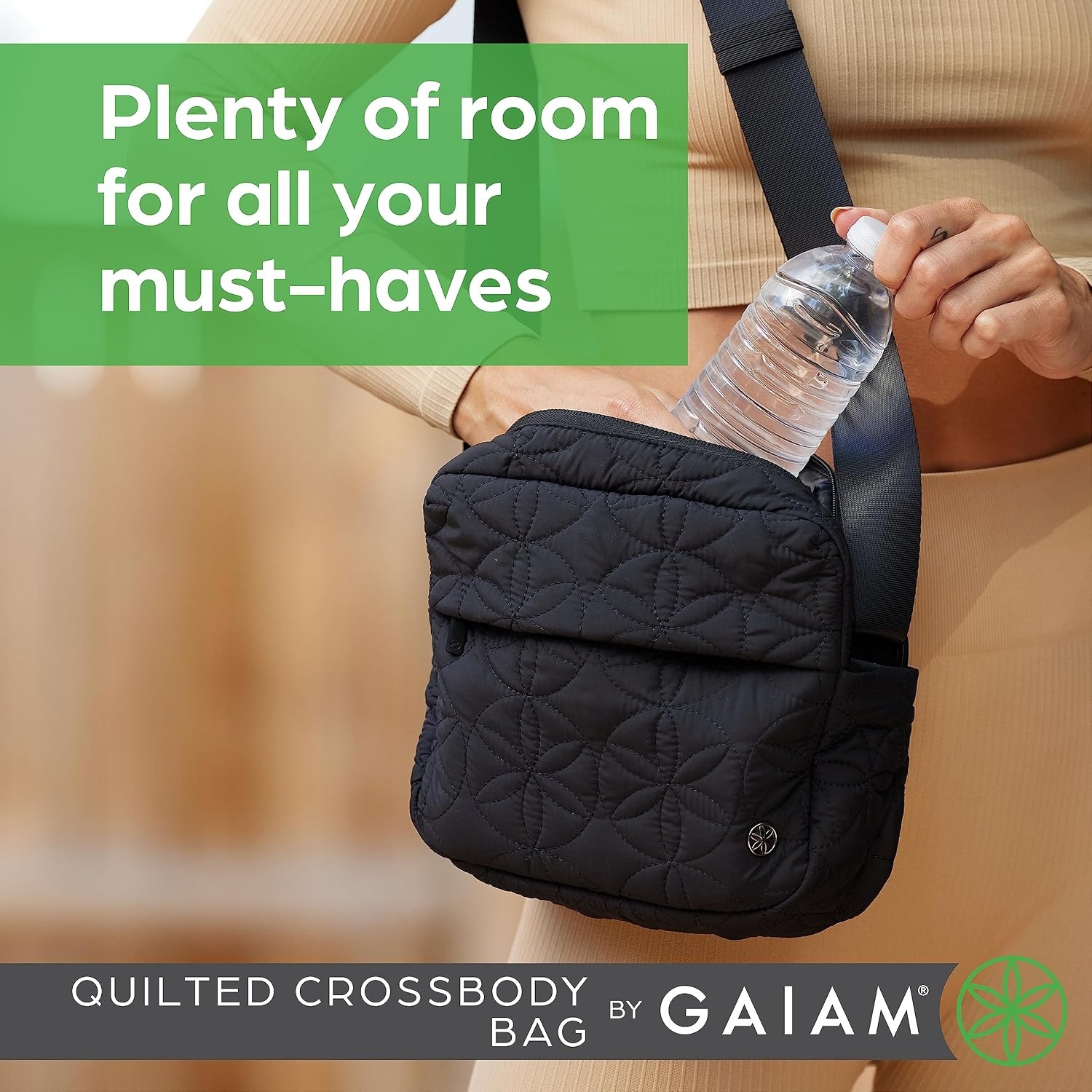 image:imageGaiam Quilted Crossbody BagBlack