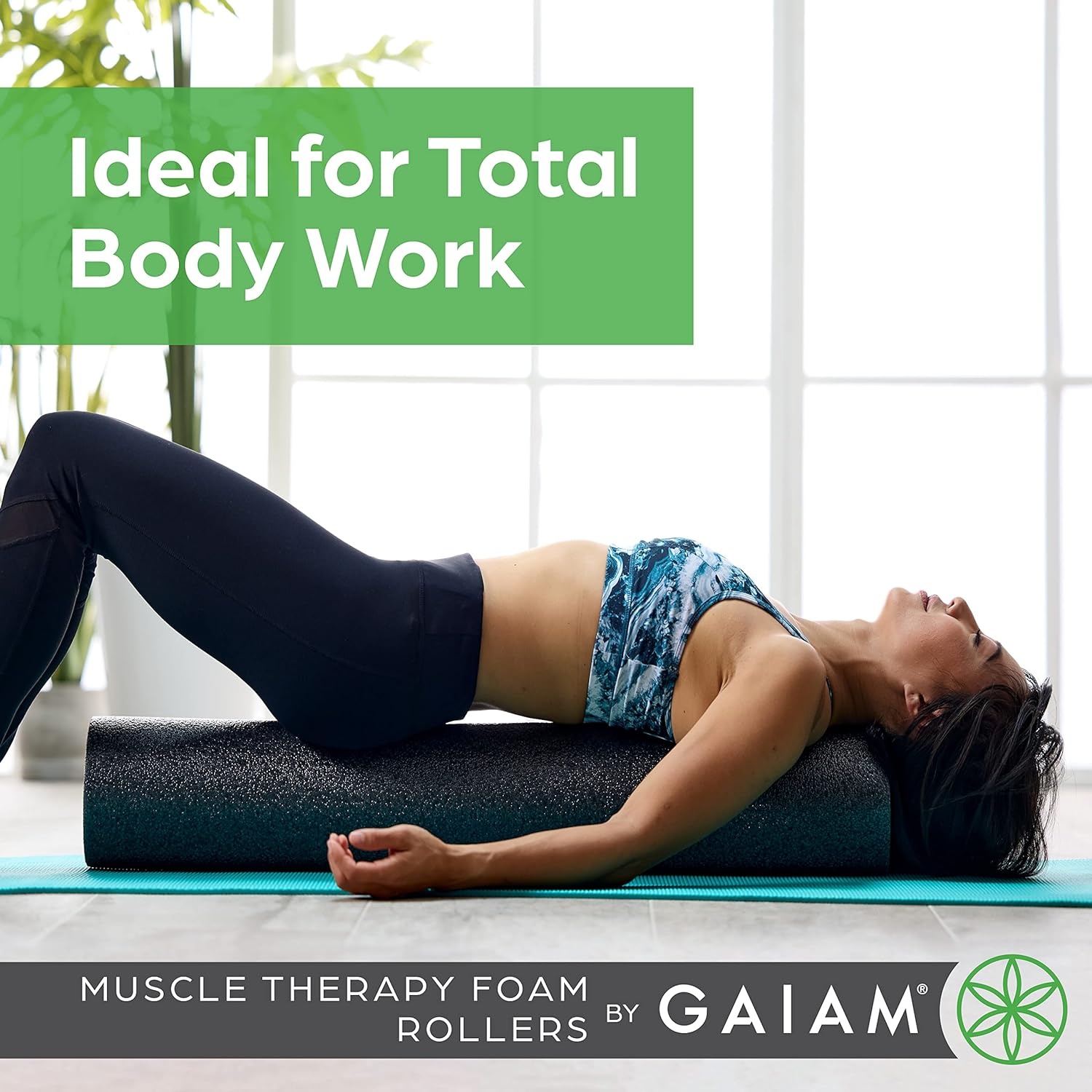 image:imageGaiam Restore Foam Roller Muscle Recovery 18 Grey HighDensity EVA Foam Deep Tissue Massage Pre amp PostWorkout Muscle Recovery Multiple Sizes Home amp Gym