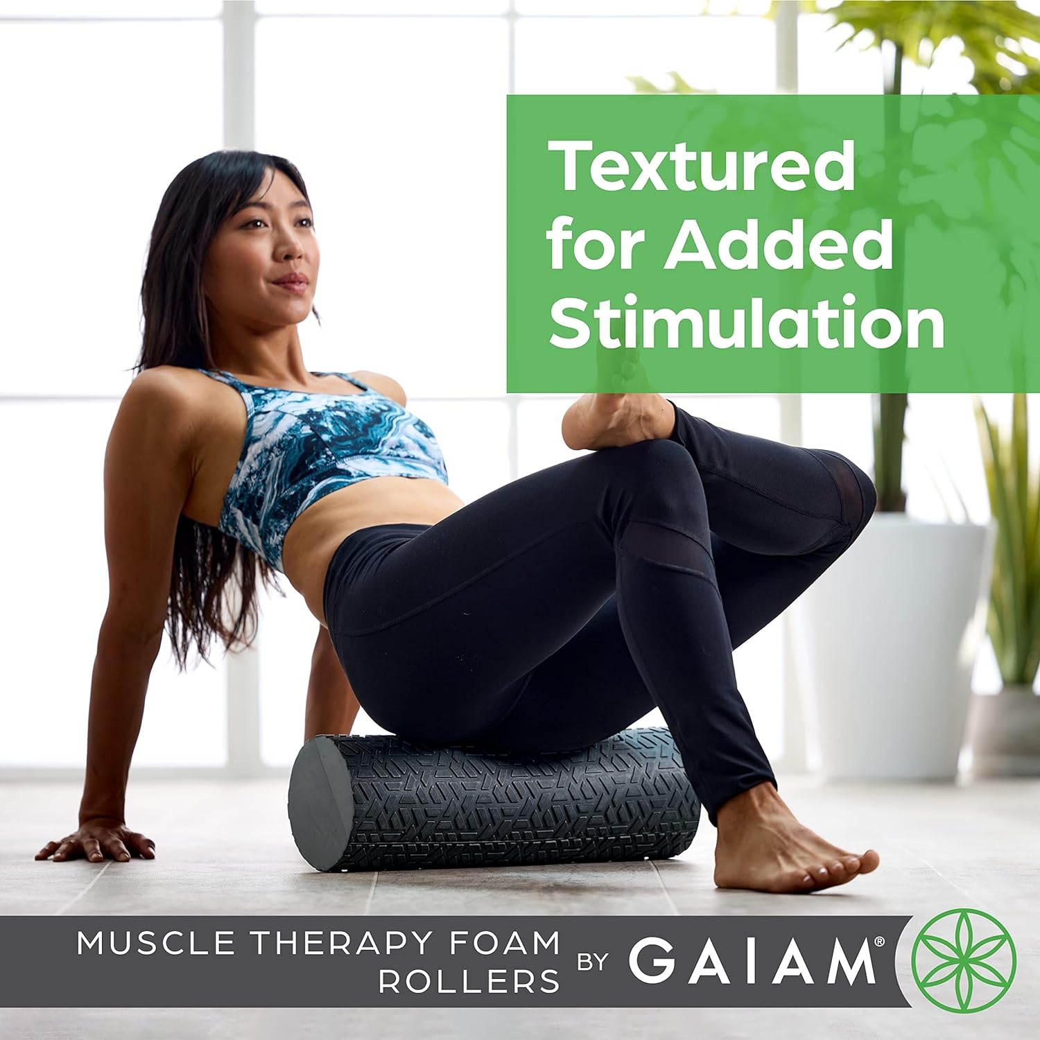 image:imageGaiam Restore Foam Roller Muscle Recovery 18 Grey HighDensity EVA Foam Deep Tissue Massage Pre amp PostWorkout Muscle Recovery Multiple Sizes Home amp Gym