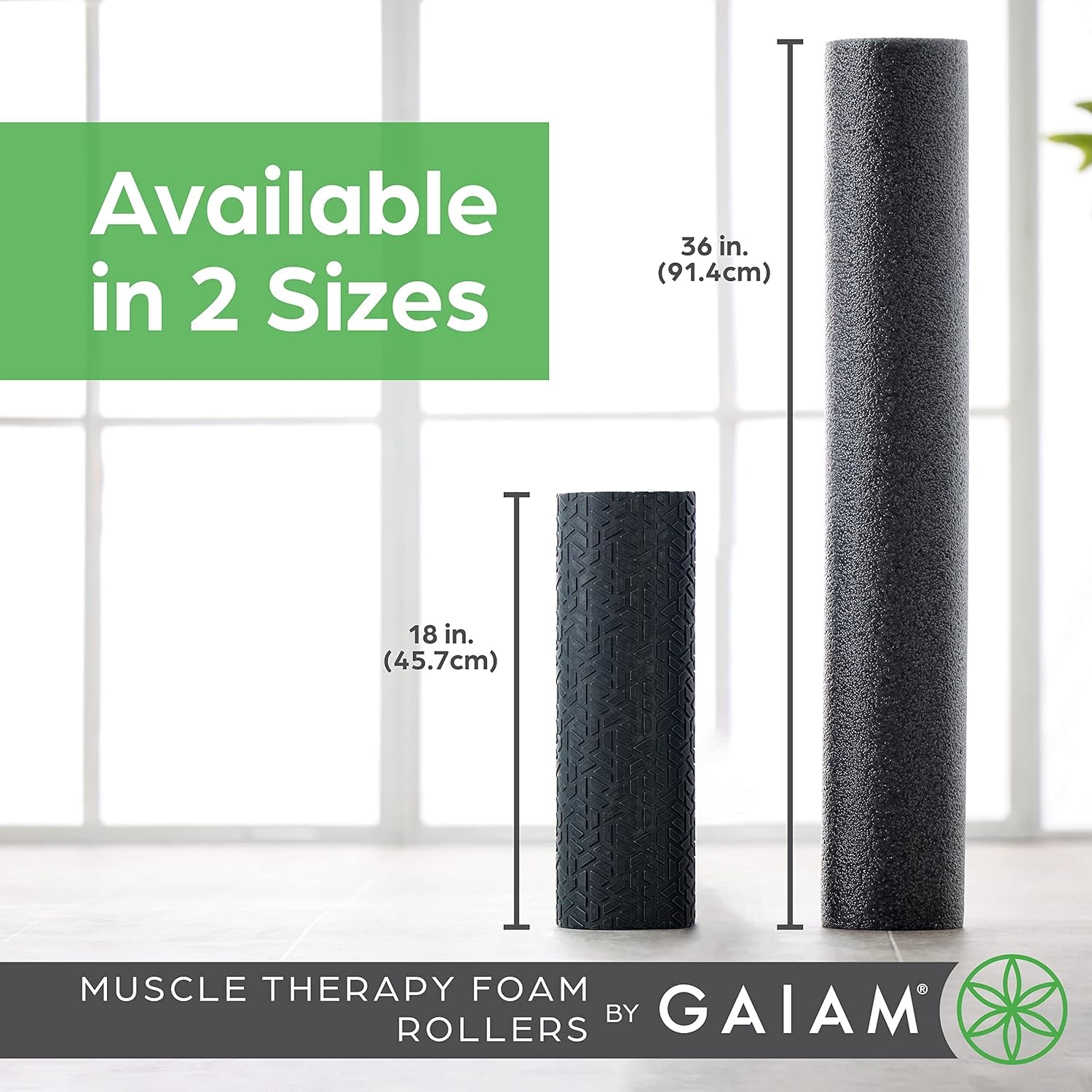 image:imageGaiam Restore Foam Roller Muscle Recovery 18 Grey HighDensity EVA Foam Deep Tissue Massage Pre amp PostWorkout Muscle Recovery Multiple Sizes Home amp Gym