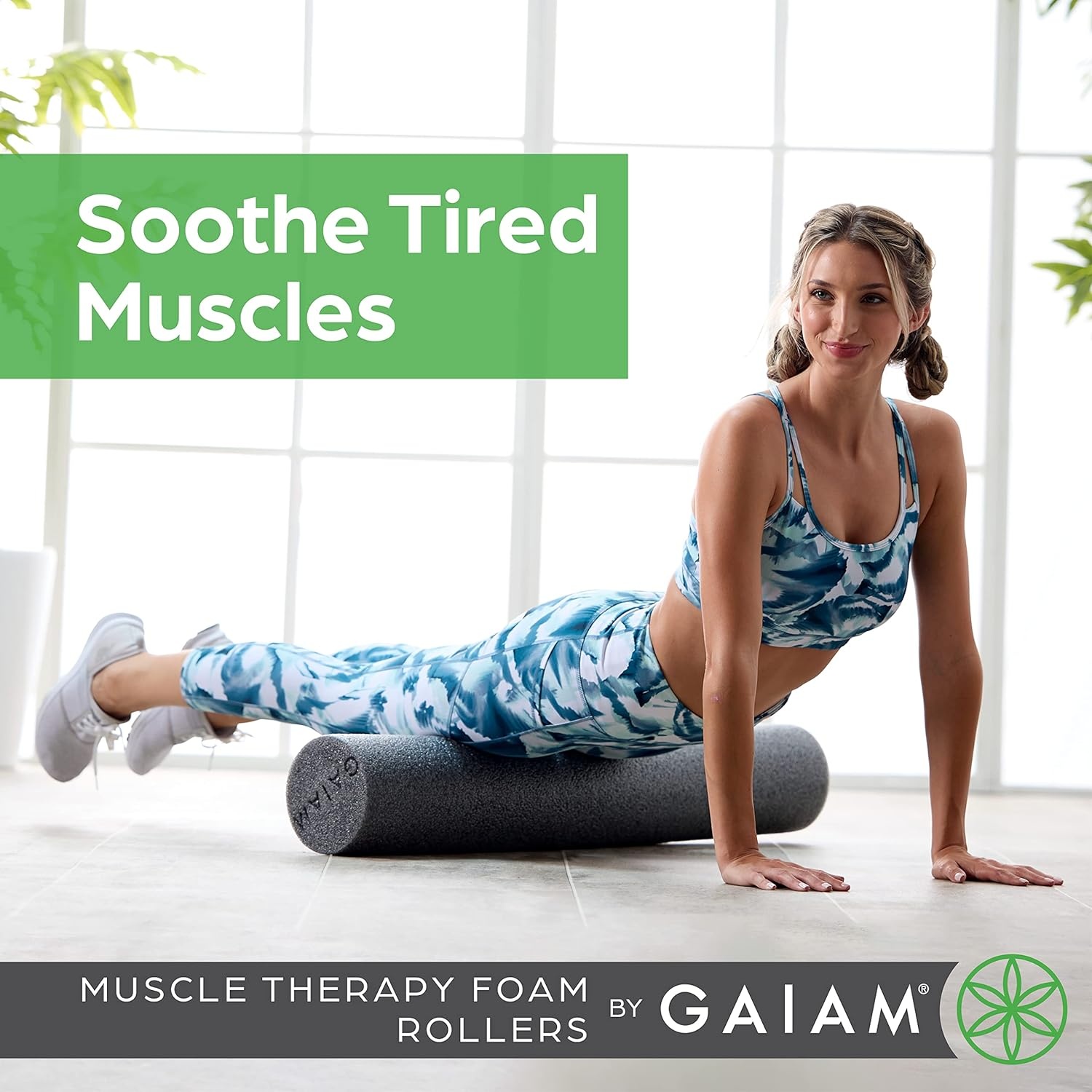 image:imageGaiam Restore Foam Roller Muscle Recovery 18 Grey HighDensity EVA Foam Deep Tissue Massage Pre amp PostWorkout Muscle Recovery Multiple Sizes Home amp Gym