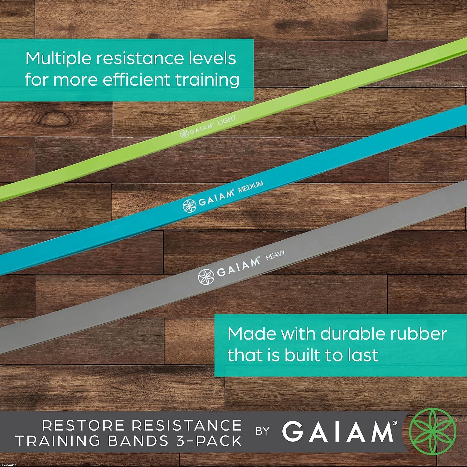 image:imageGaiam Restore Resistance Training Workout Pull Up Bands 3 Pack ExtraStrong Durable Progressive Resistance Exercise Loop Cords for Assisted Pull Ups and Strength Bands Training