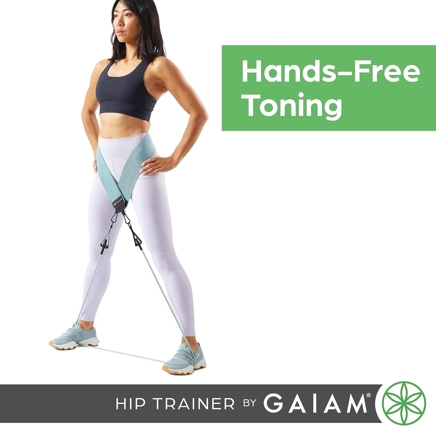image:imageGaiam Squat Band amp Hip Trainer Set Fabric Resistance Band with 3 Adjustable Resistance Tubes Home Gym Equipment to Exercise Thigh Leg Hip Glute Booty amp Core Home Gym amp Travel Workout Bands