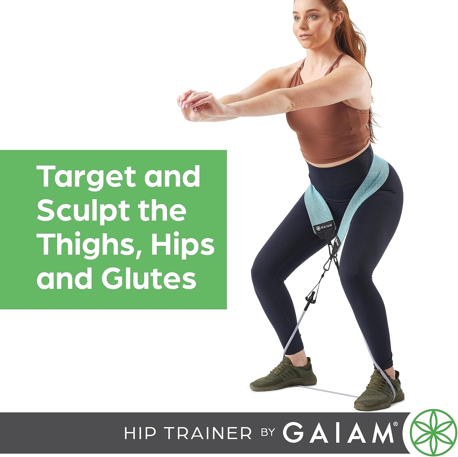 image:imageGaiam Squat Band amp Hip Trainer Set Fabric Resistance Band with 3 Adjustable Resistance Tubes Home Gym Equipment to Exercise Thigh Leg Hip Glute Booty amp Core Home Gym amp Travel Workout Bands
