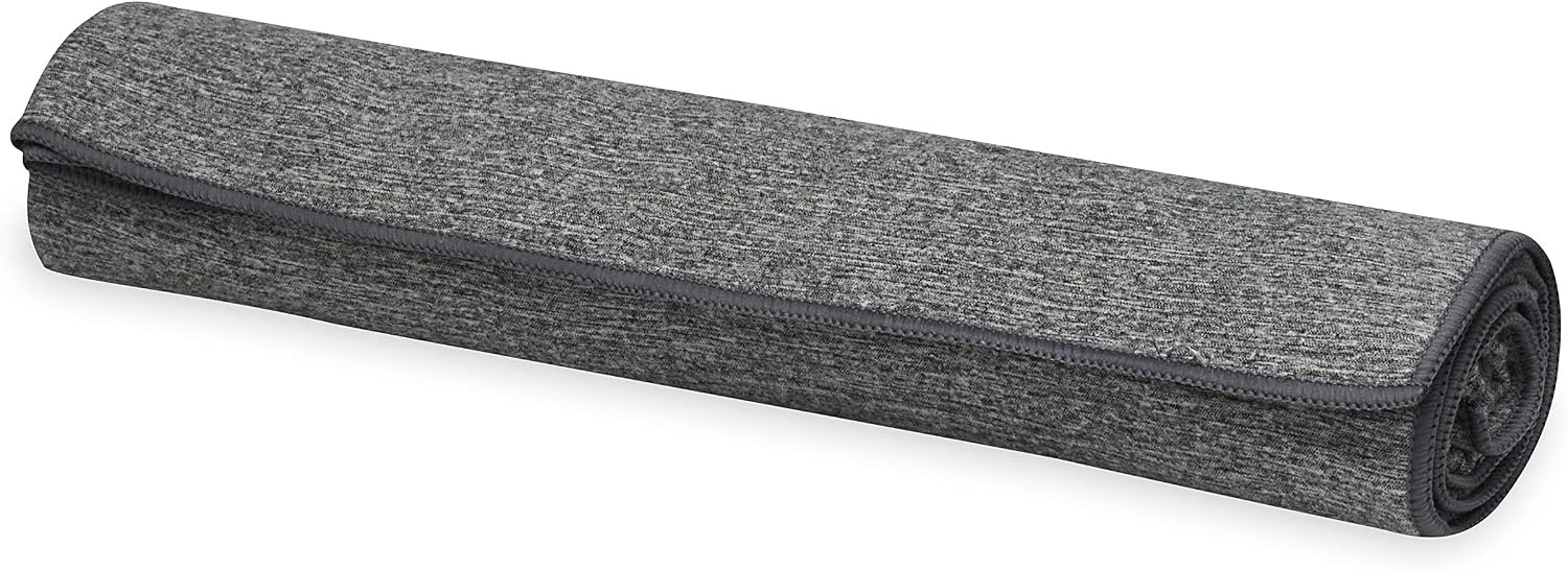 image:imageGaiam StayPut Yoga Mat Towel NonSlip Corner Pockets Corner Pocket Anchors Microfiber NonSlip QuickDry Hot Yoga Bikram amp Pilates MatSizedGrey