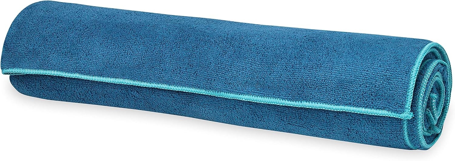 image:imageGaiam StayPut Yoga Mat Towel NonSlip Corner Pockets Corner Pocket Anchors Microfiber NonSlip QuickDry Hot Yoga Bikram amp Pilates MatSizedLake