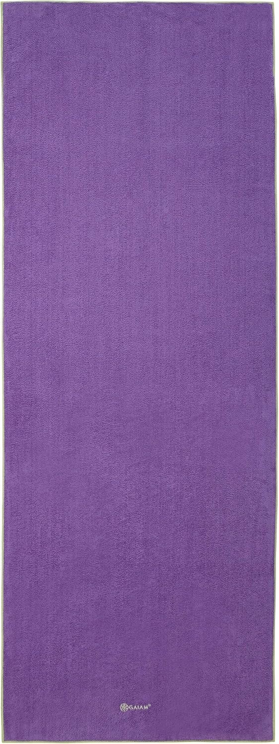 image:imageGaiam StayPut Yoga Mat Towel NonSlip Corner Pockets Corner Pocket Anchors Microfiber NonSlip QuickDry Hot Yoga Bikram amp Pilates MatSizedPurple
