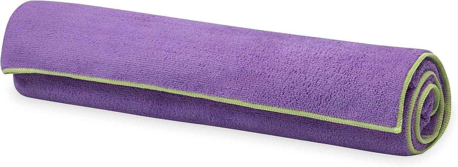 image:imageGaiam StayPut Yoga Mat Towel NonSlip Corner Pockets Corner Pocket Anchors Microfiber NonSlip QuickDry Hot Yoga Bikram amp Pilates MatSizedPurple