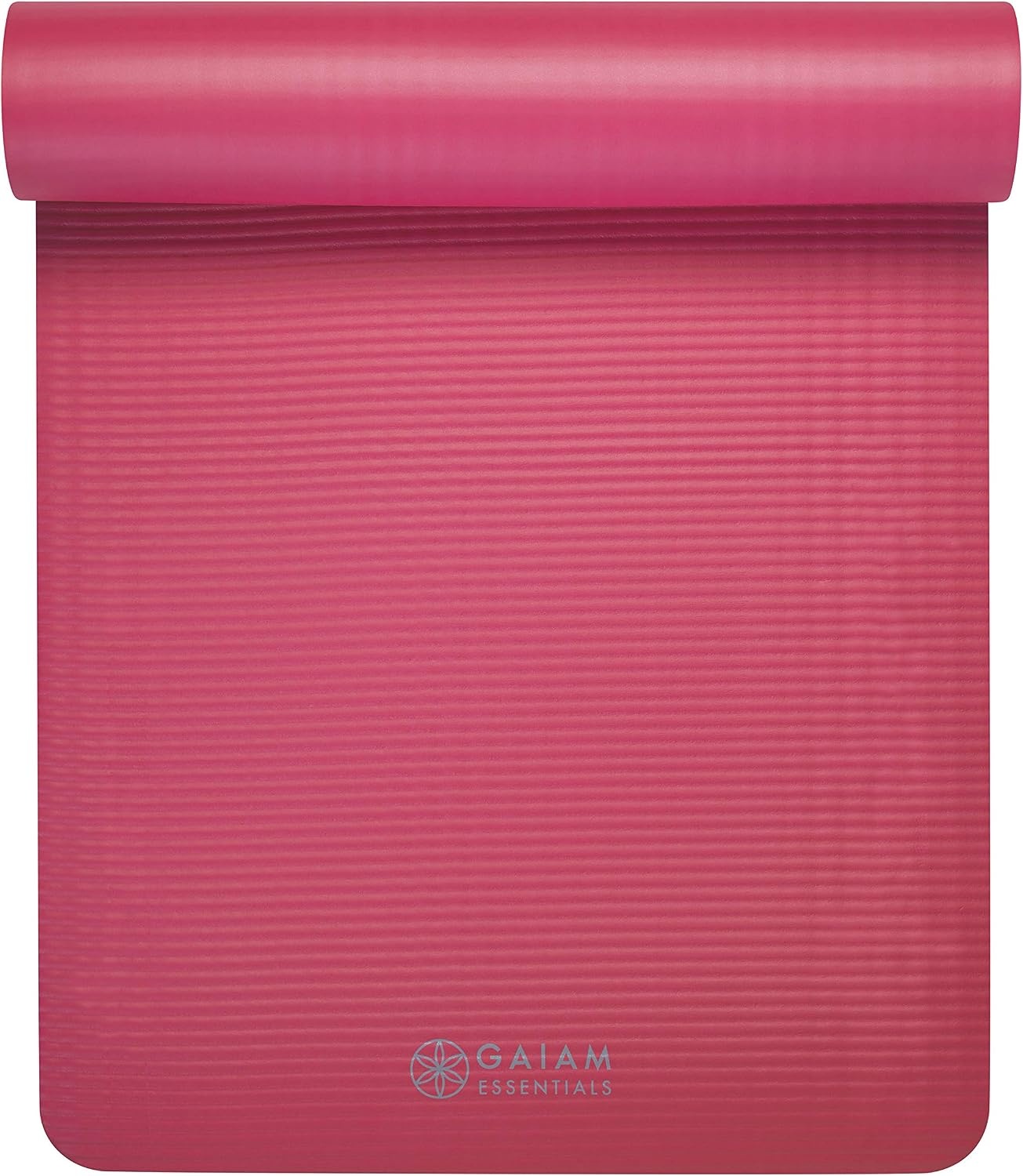 image:imageGaiam Thick Yoga Mat Exercise amp Fitness Mat with EasyCinch Carrying Strap NonSlip NBR Foam Joint Cushioning Yoga Pilates Fitness amp Floor Workouts 72L x 24WPink