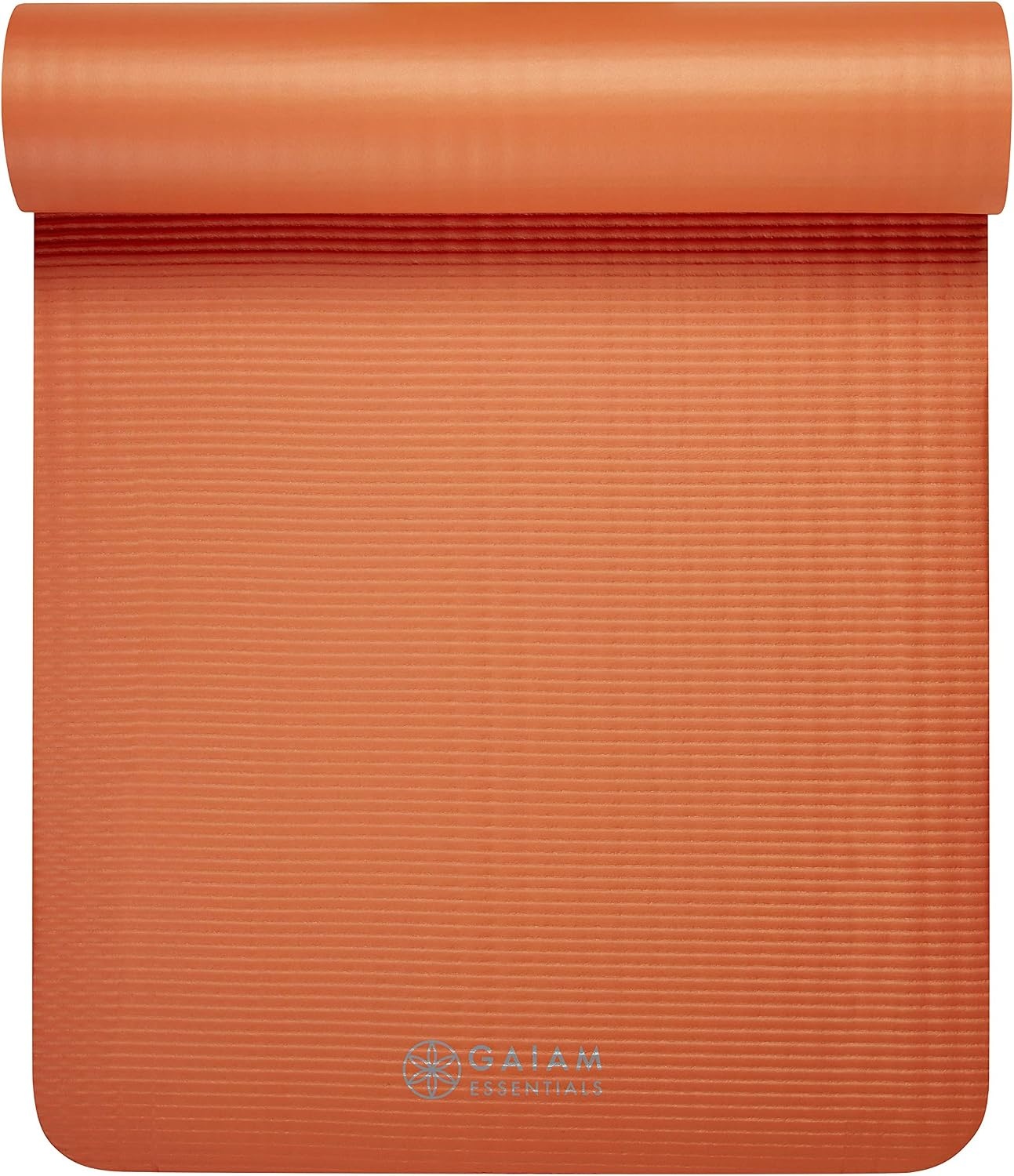 image:imageGaiam Thick Yoga Mat Exercise amp Fitness Mat with EasyCinch Carrying Strap NonSlip NBR Foam Joint Cushioning Yoga Pilates Fitness amp Floor Workouts 72L x 24WOrange