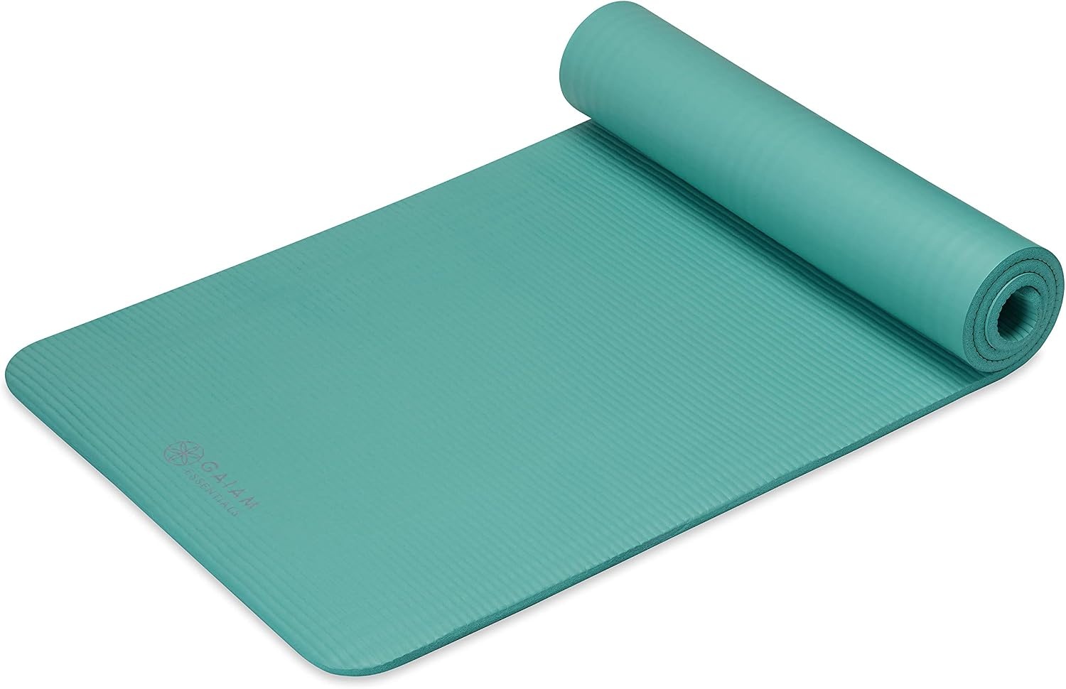 image:imageGaiam Thick Yoga Mat Exercise amp Fitness Mat with EasyCinch Carrying Strap NonSlip NBR Foam Joint Cushioning Yoga Pilates Fitness amp Floor Workouts 72L x 24WTeal