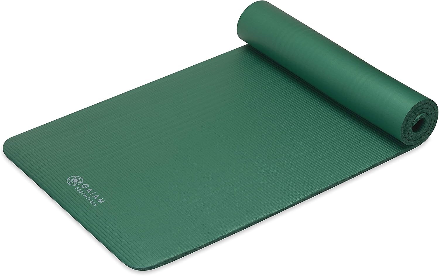 image:imageGaiam Thick Yoga Mat Exercise amp Fitness Mat with EasyCinch Carrying Strap NonSlip NBR Foam Joint Cushioning Yoga Pilates Fitness amp Floor Workouts 72L x 24WGreen