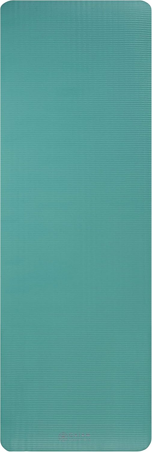 image:imageGaiam Thick Yoga Mat Exercise amp Fitness Mat with EasyCinch Carrying Strap NonSlip NBR Foam Joint Cushioning Yoga Pilates Fitness amp Floor Workouts 72L x 24WTeal