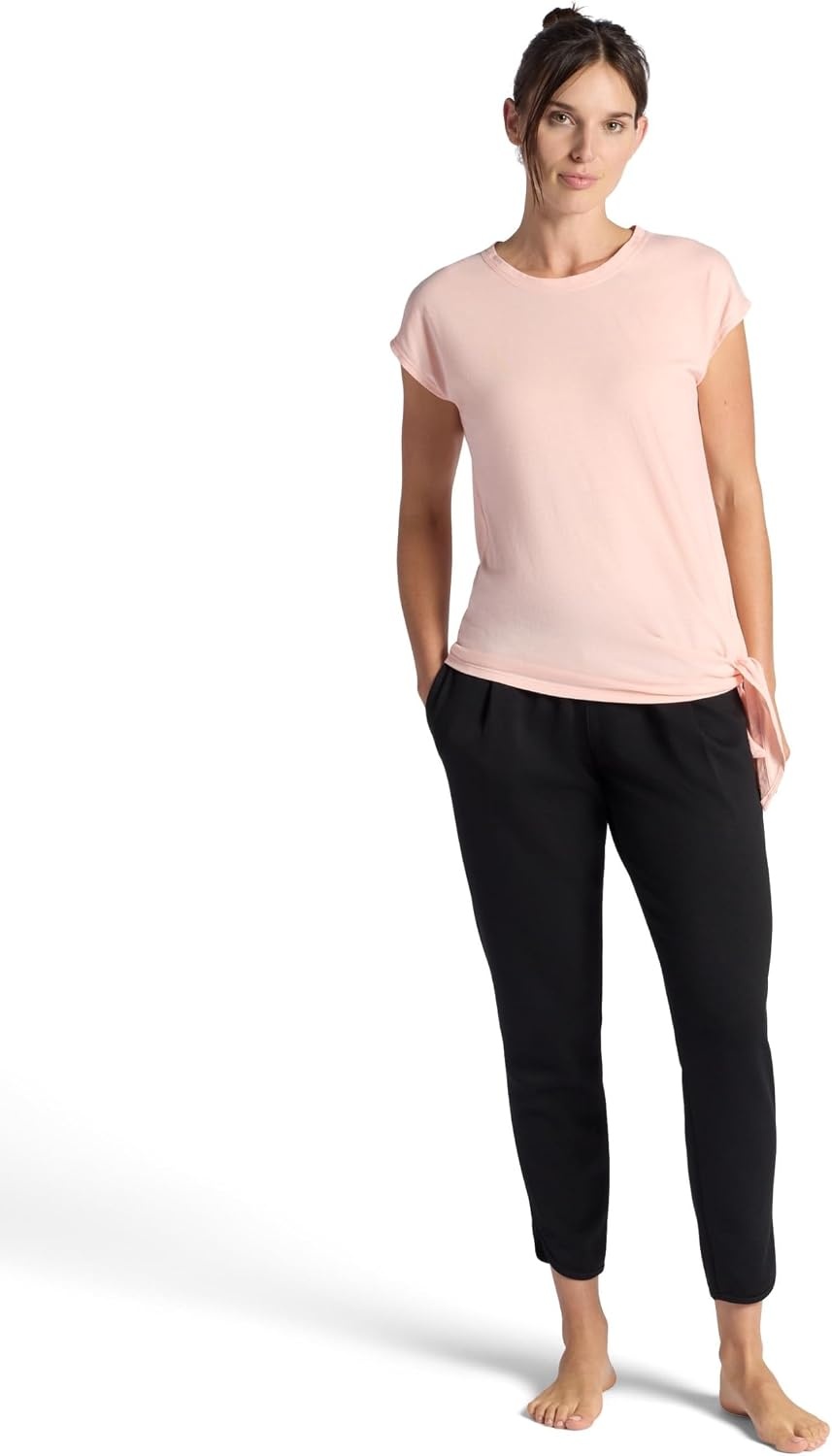 image:imageGaiam Womens Burnout Tie Crewneck TShirt with Adjustable Hem Relaxed Fit Lightweight Breathable MaterialPeach Melba