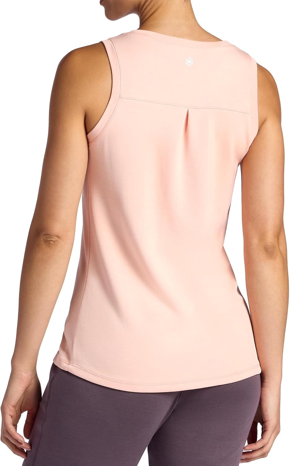 image:imageGaiam Womens Hudson Scoop Neck Tank Top Relaxed Fit Stretch Midweight Material HighLow HemPeach Melba