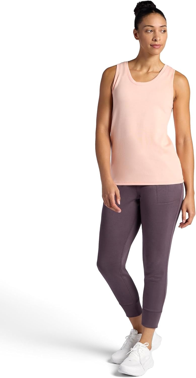 image:imageGaiam Womens Hudson Scoop Neck Tank Top Relaxed Fit Stretch Midweight Material HighLow HemPeach Melba