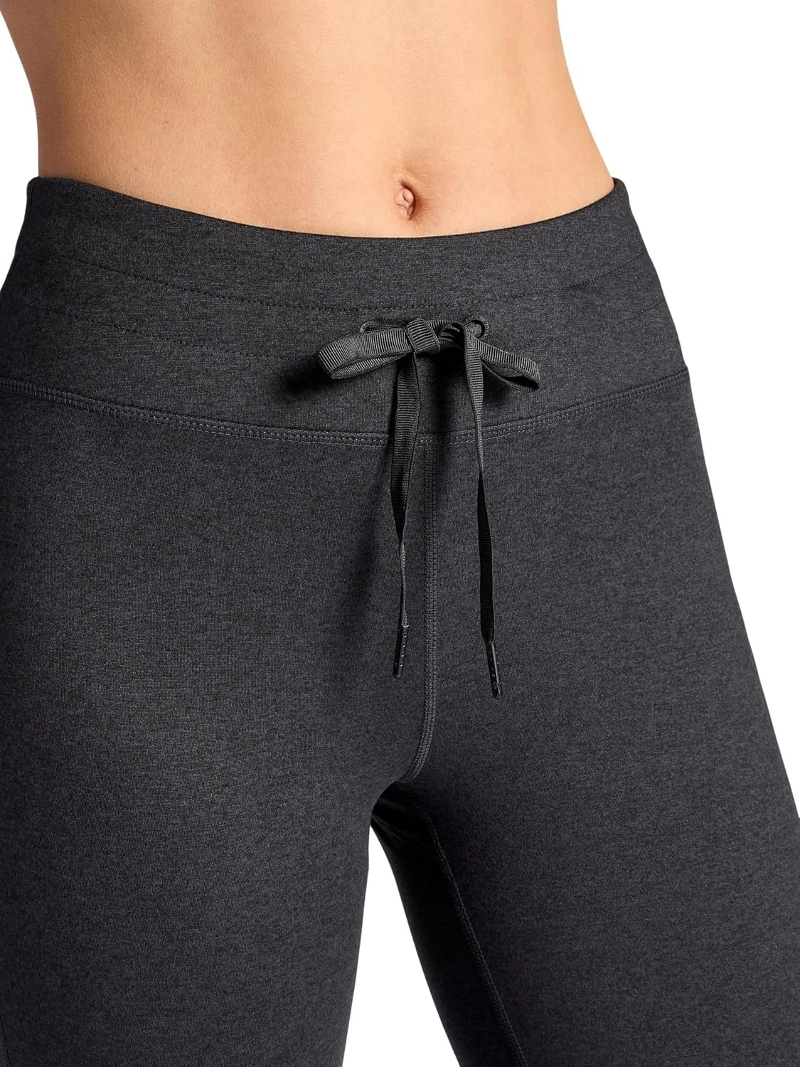 image:imageGaiam Womens Marled HighRise Flare Pant Slim Fit 315 Inseam Stretch Midweight Heathered MaterialBlack Heather Tap Shoe