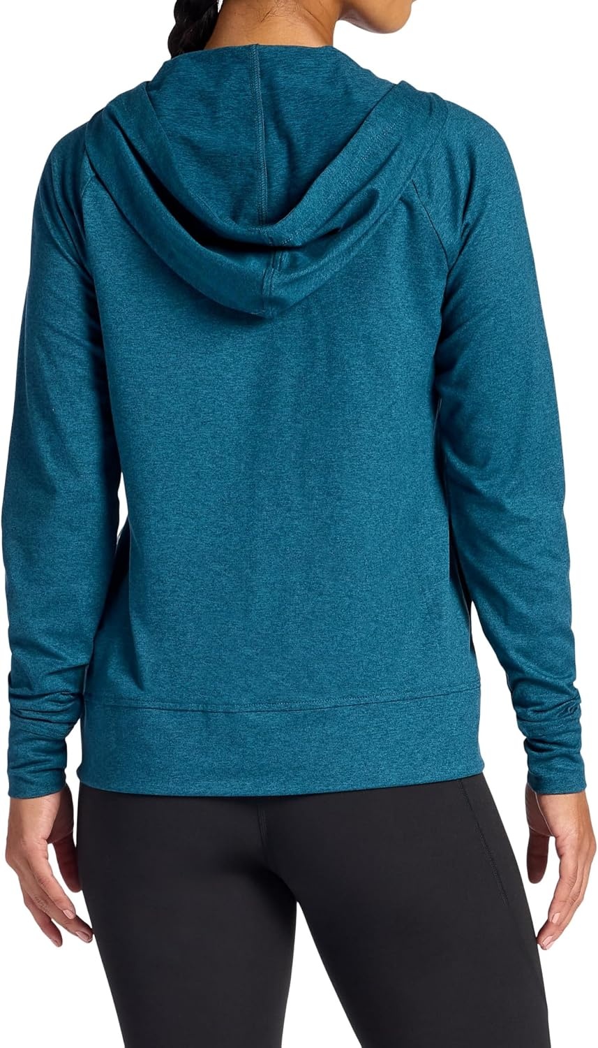 image:imageGaiam Womens Marled Hooded Jacket Slim Fit Stretch Midweight Heathered MaterialReflecting Pond Heather