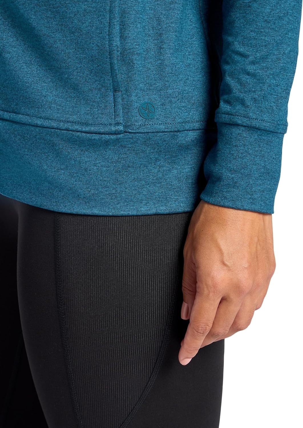 image:imageGaiam Womens Marled Hooded Jacket Slim Fit Stretch Midweight Heathered MaterialReflecting Pond Heather