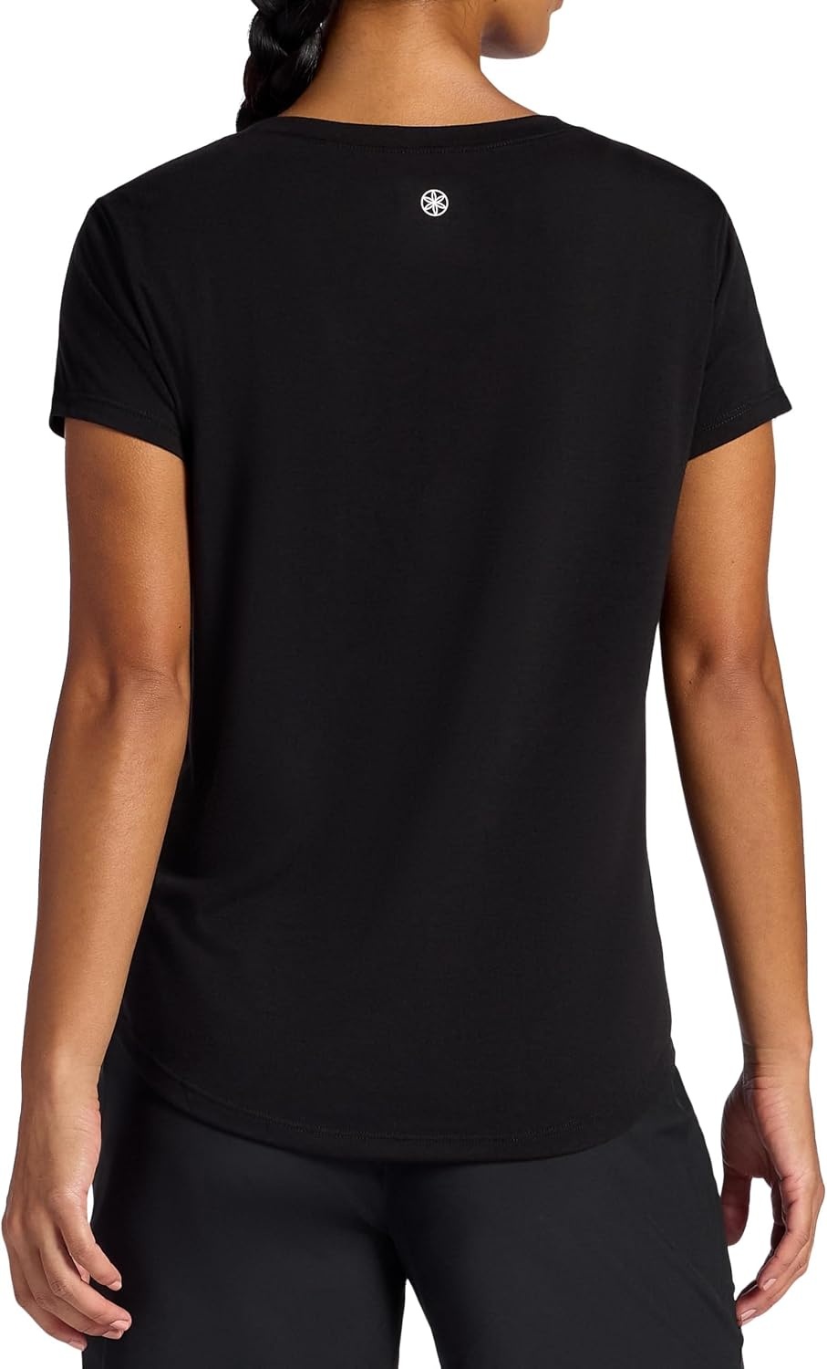 image:imageGaiam Womens Mindful Flower Graphic Crewneck TShirt Relaxed Fit Stretch Lightweight Material Curved HemBlack Tap Shoe Diamond