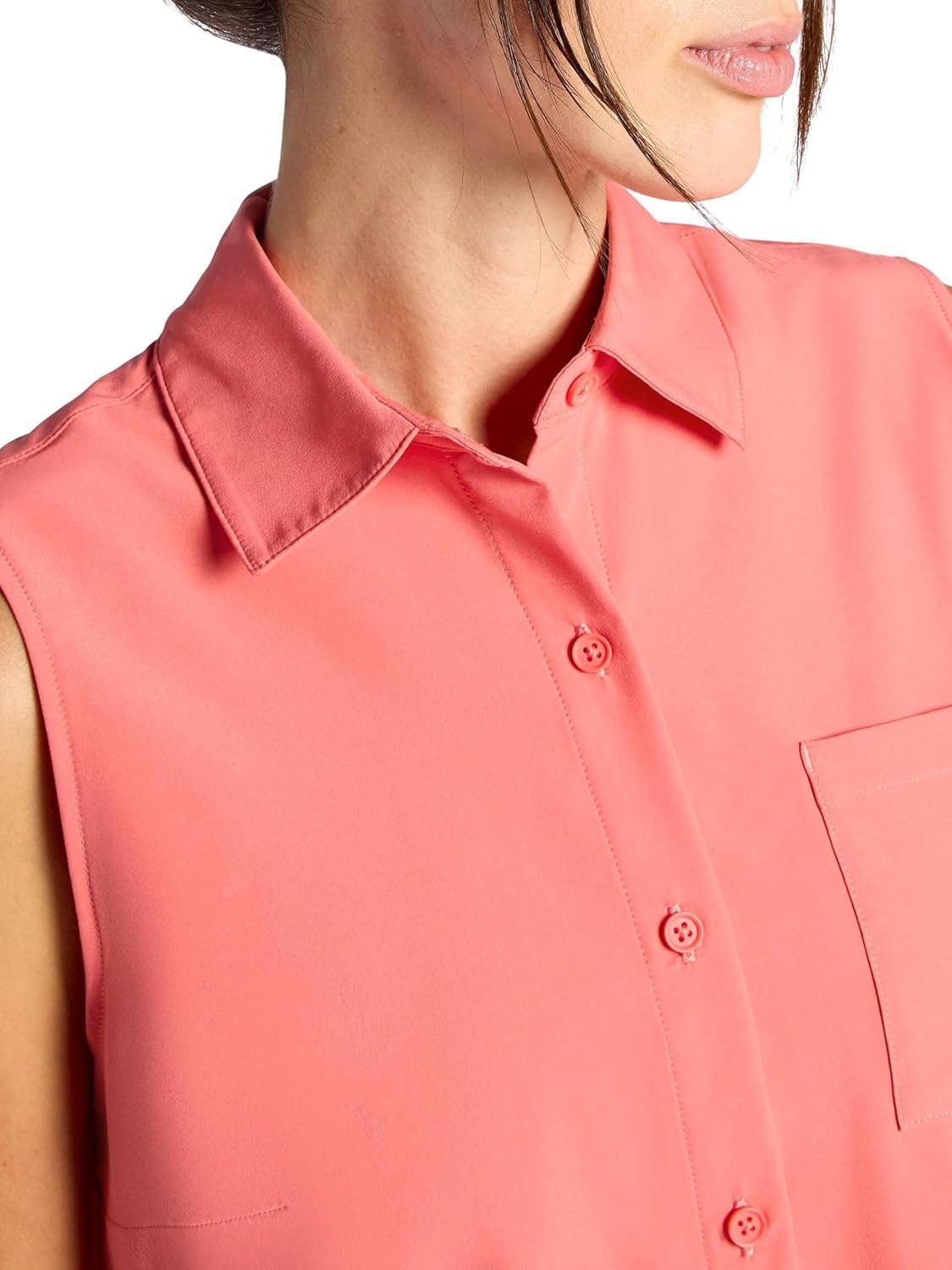 image:imageGaiam Womens On The Move Woven Tank Top Standard Fit Stretch Lightweight MaterialSpiced Coral