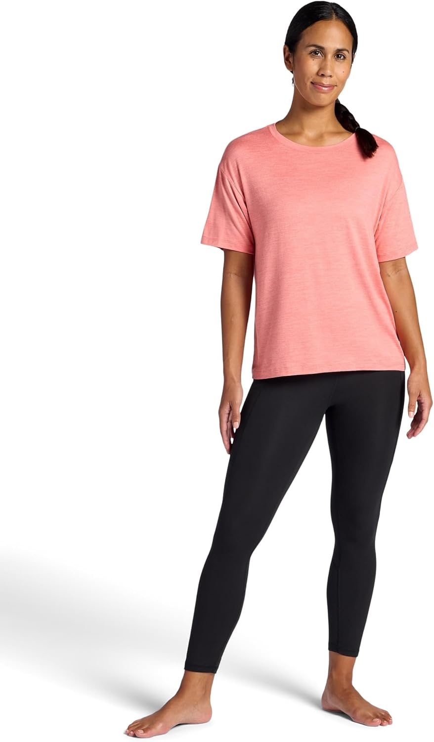 image:imageGaiam Womens Oversized Performance TShirt Oversized Fit Stretch Lightweight MaterialLantana Heather