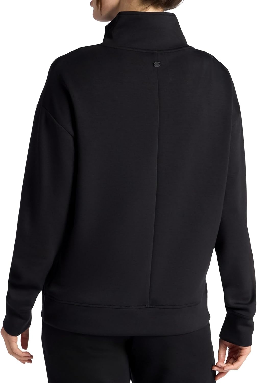 image:imageGaiam Womens Popover Quarterzip Relaxed Cropped Fit Stretch Midweight MaterialBlack Tap Shoe