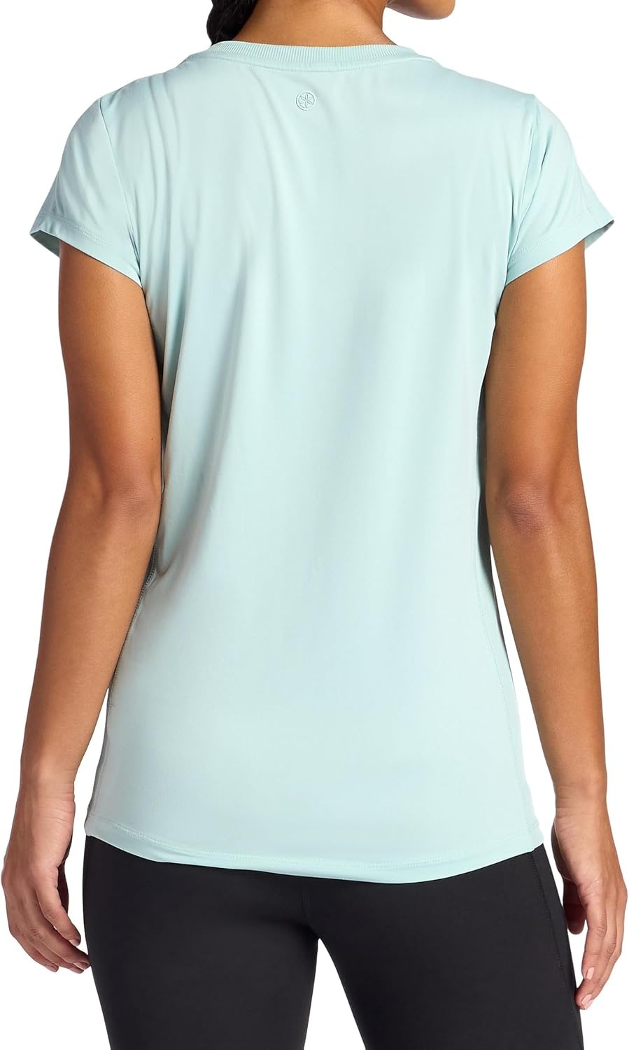 image:imageGaiam Womens Rib Mix Performance TShirt Slim Fit Stretch Lightweight MaterialBlue Haze