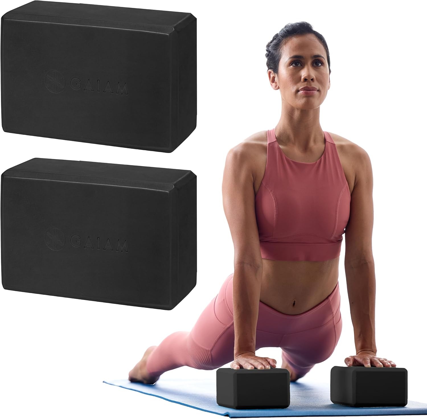 image:imageGaiam Yoga Block Supportive LatexFree Eva Foam Soft NonSlip Surface with Beveled Edges for Yoga Pilates MeditationBlack