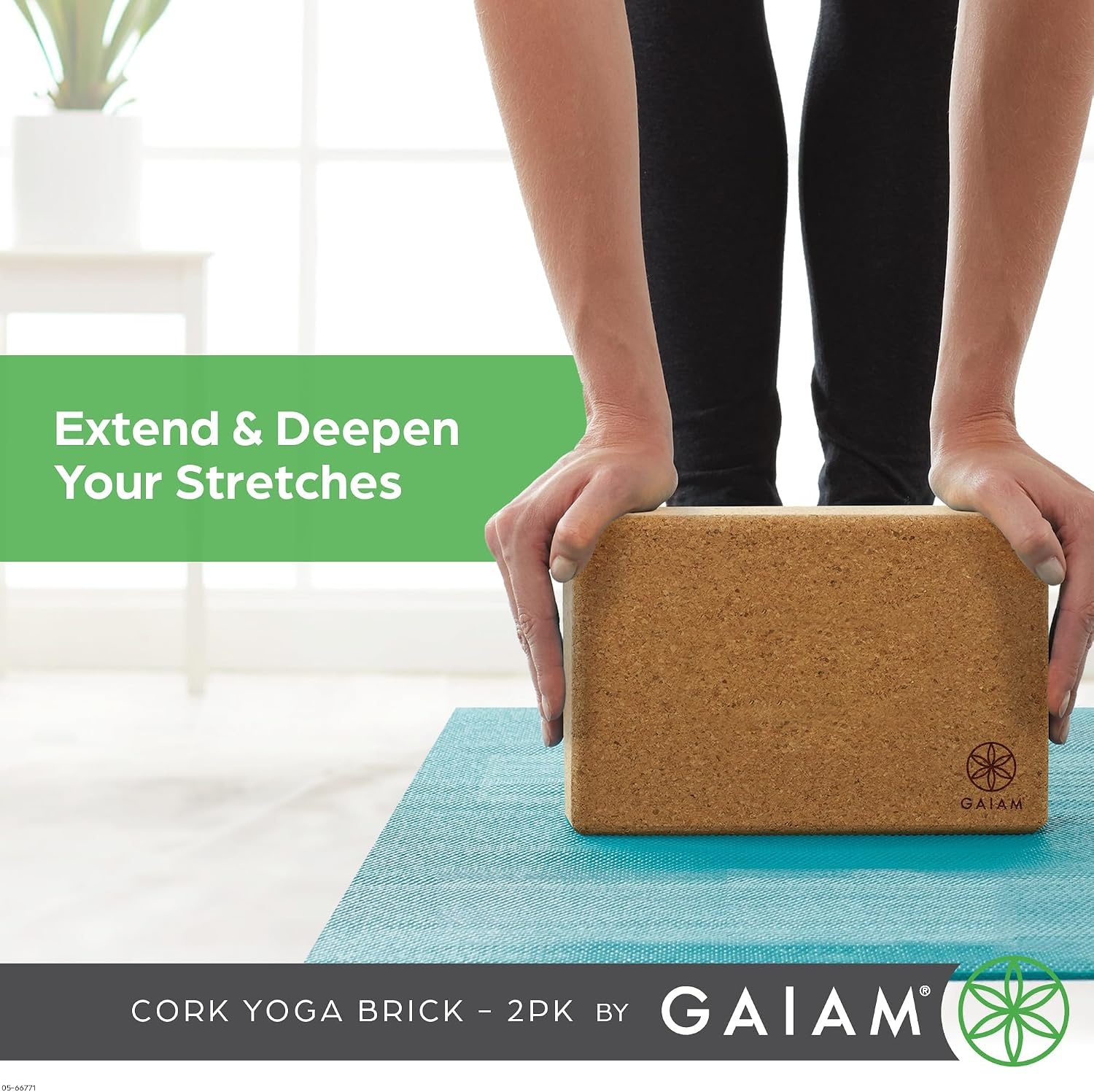 image:imageGaiam Yoga Block Supportive LatexFree Eva Foam Soft NonSlip Surface with Beveled Edges for Yoga Pilates MeditationCork