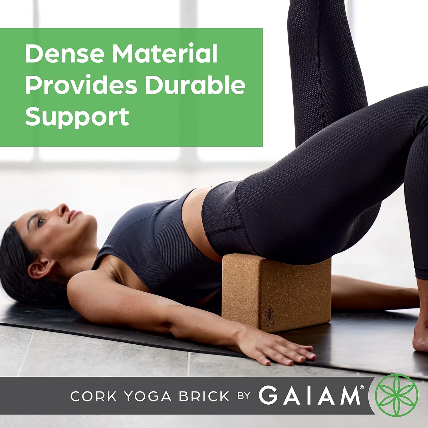 image:imageGaiam Yoga Block Supportive LatexFree Eva Foam Soft NonSlip Surface with Beveled Edges for Yoga Pilates MeditationCork Premium