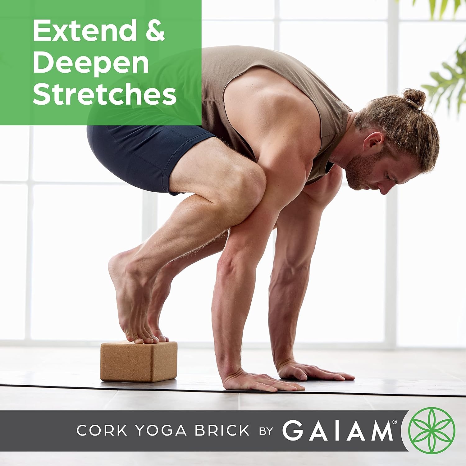 image:imageGaiam Yoga Block Supportive LatexFree Eva Foam Soft NonSlip Surface with Beveled Edges for Yoga Pilates MeditationCork Premium