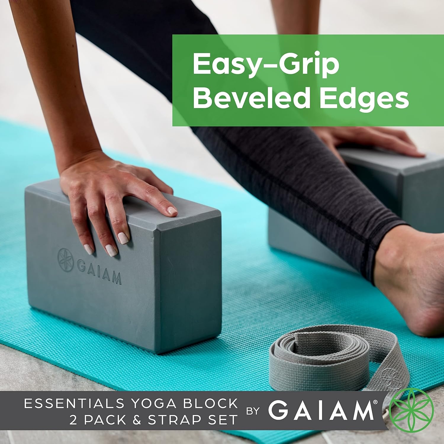 image:imageGaiam Yoga Block Supportive LatexFree Eva Foam Soft NonSlip Surface with Beveled Edges for Yoga Pilates MeditationDeep Pueple