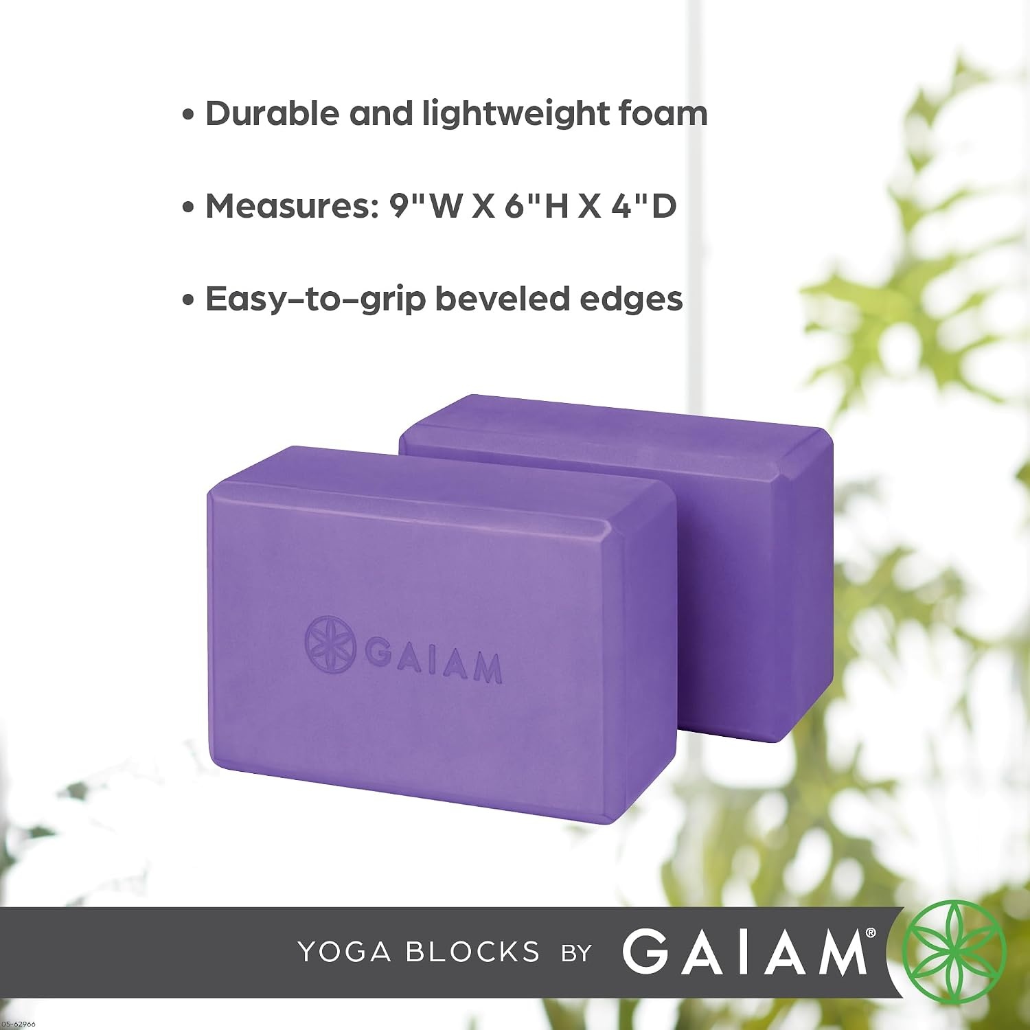 image:imageGaiam Yoga Block Supportive LatexFree Eva Foam Soft NonSlip Surface with Beveled Edges for Yoga Pilates MeditationDeep Purple