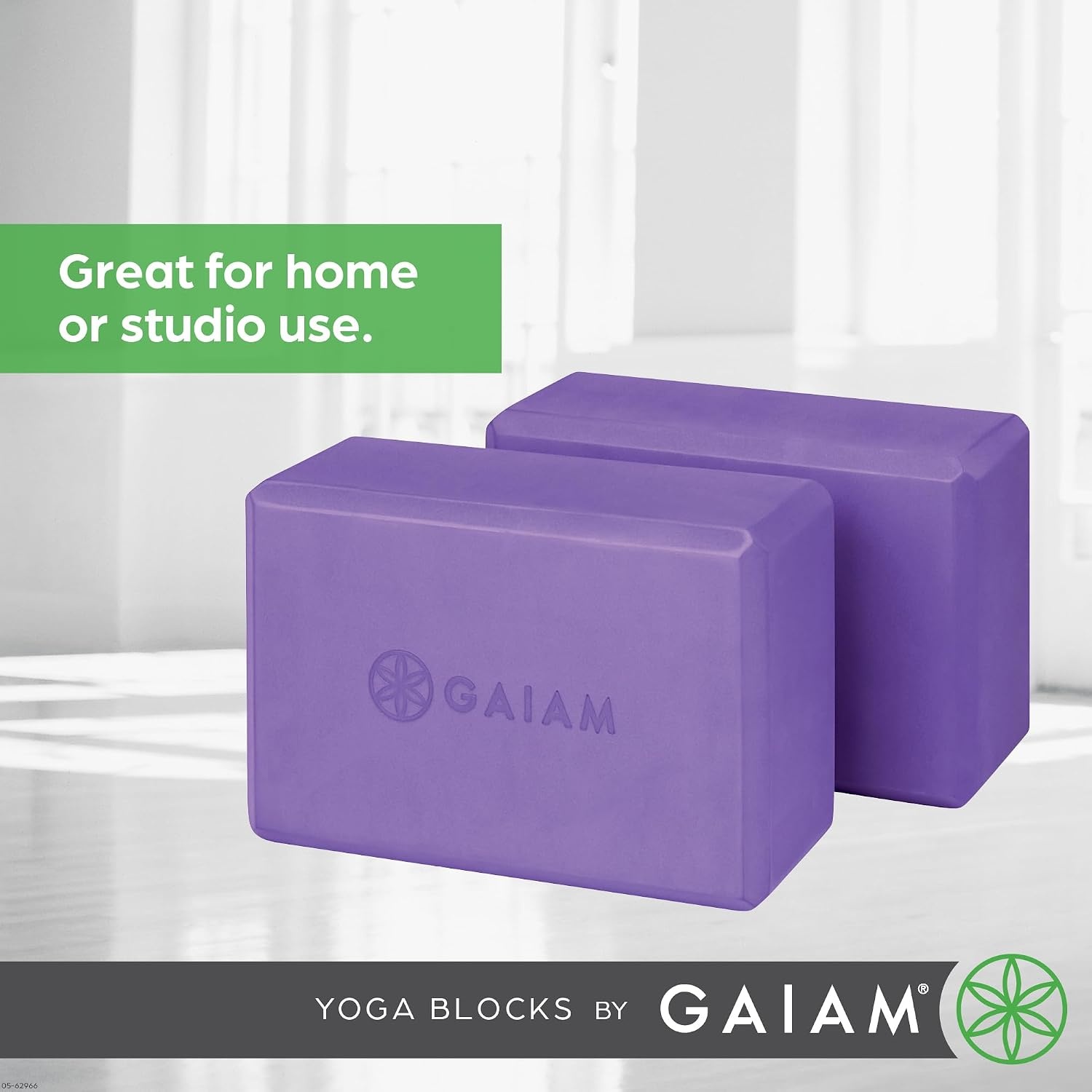 image:imageGaiam Yoga Block Supportive LatexFree Eva Foam Soft NonSlip Surface with Beveled Edges for Yoga Pilates MeditationDeep Purple