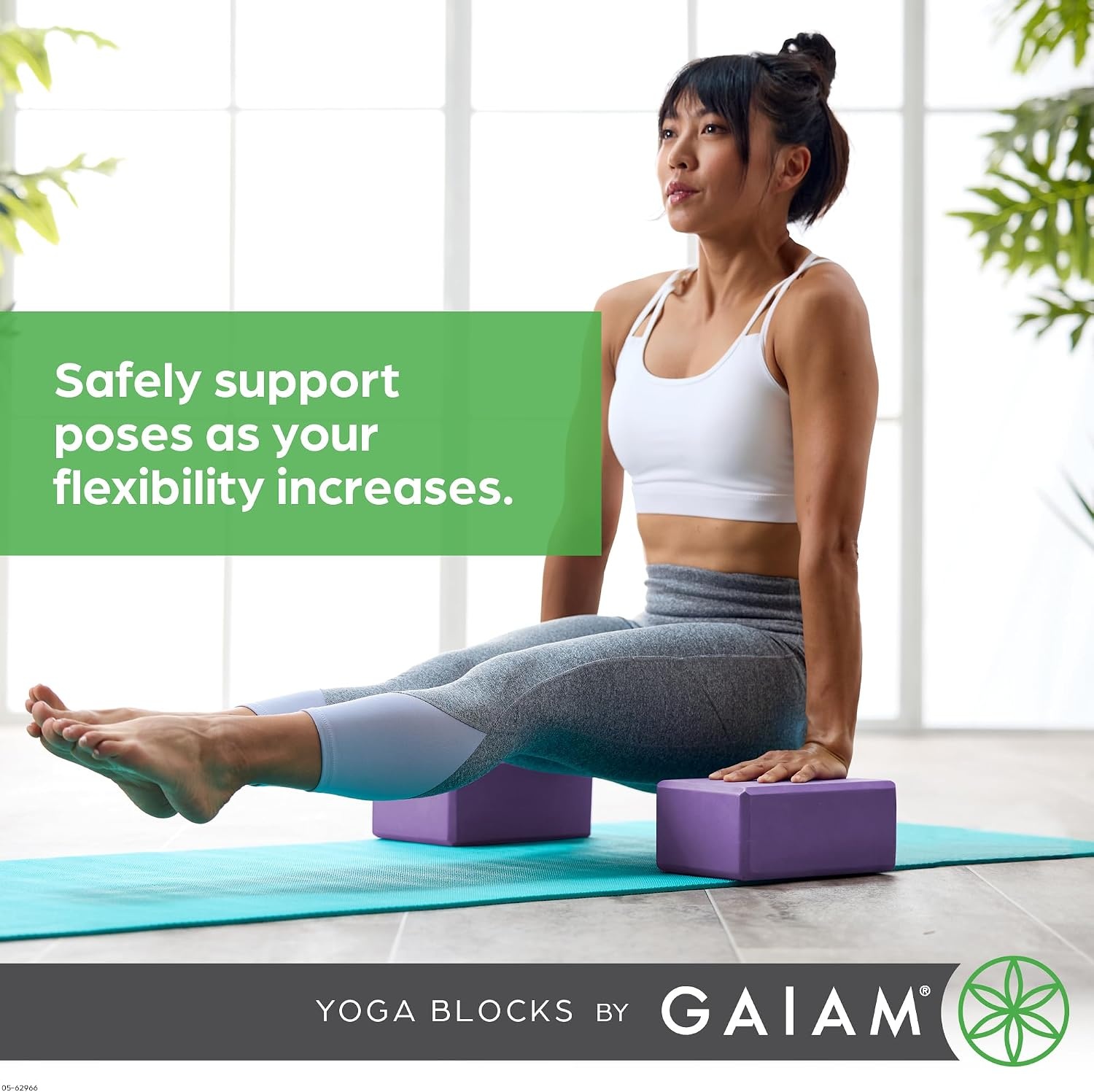 image:imageGaiam Yoga Block Supportive LatexFree Eva Foam Soft NonSlip Surface with Beveled Edges for Yoga Pilates MeditationDeep Purple
