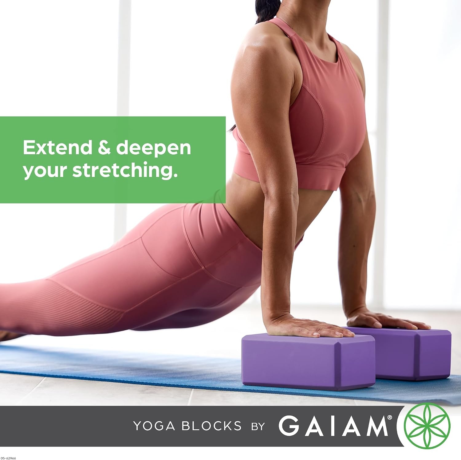image:imageGaiam Yoga Block Supportive LatexFree Eva Foam Soft NonSlip Surface with Beveled Edges for Yoga Pilates MeditationDeep Purple
