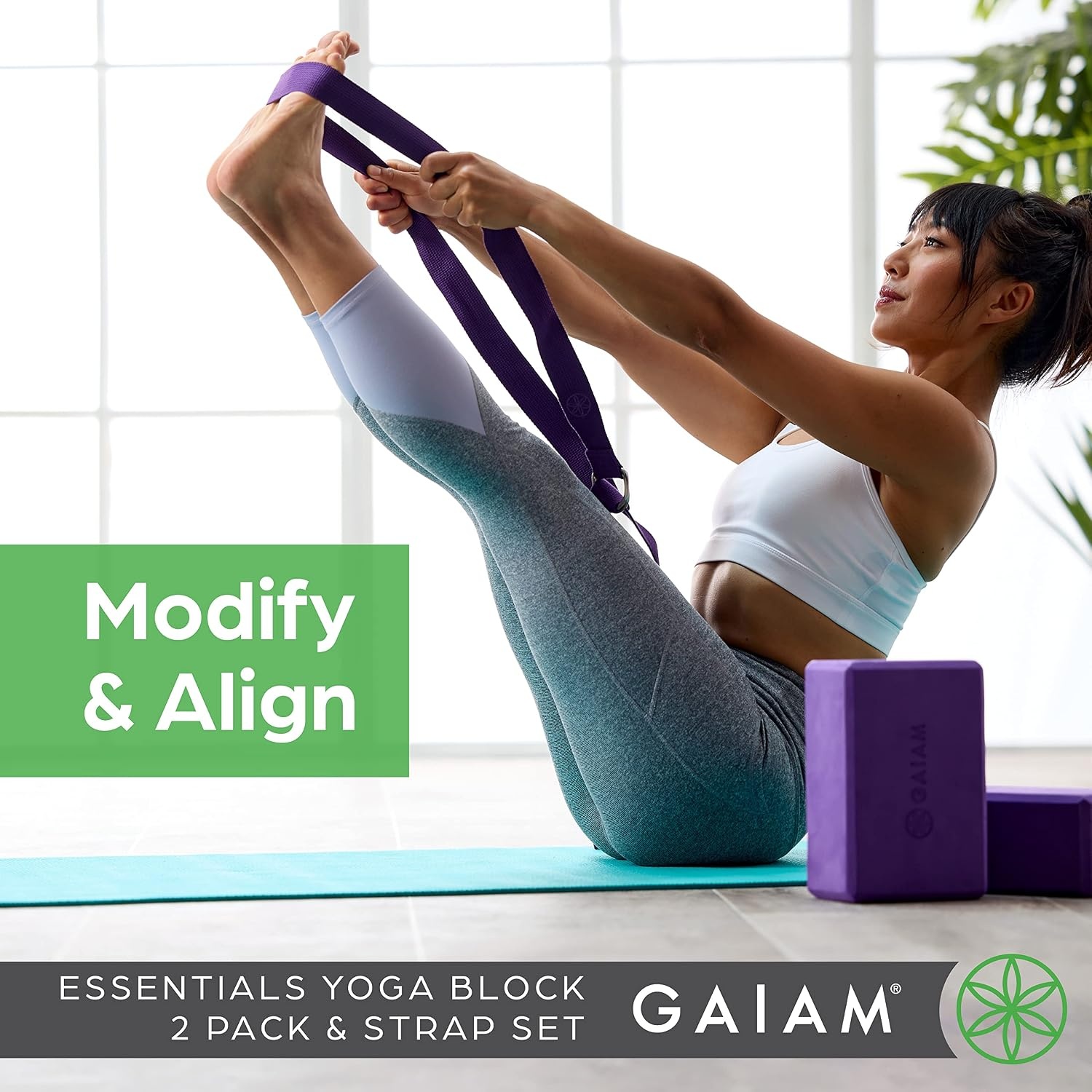 image:imageGaiam Yoga Block Supportive LatexFree Eva Foam Soft NonSlip Surface with Beveled Edges for Yoga Pilates MeditationGrey