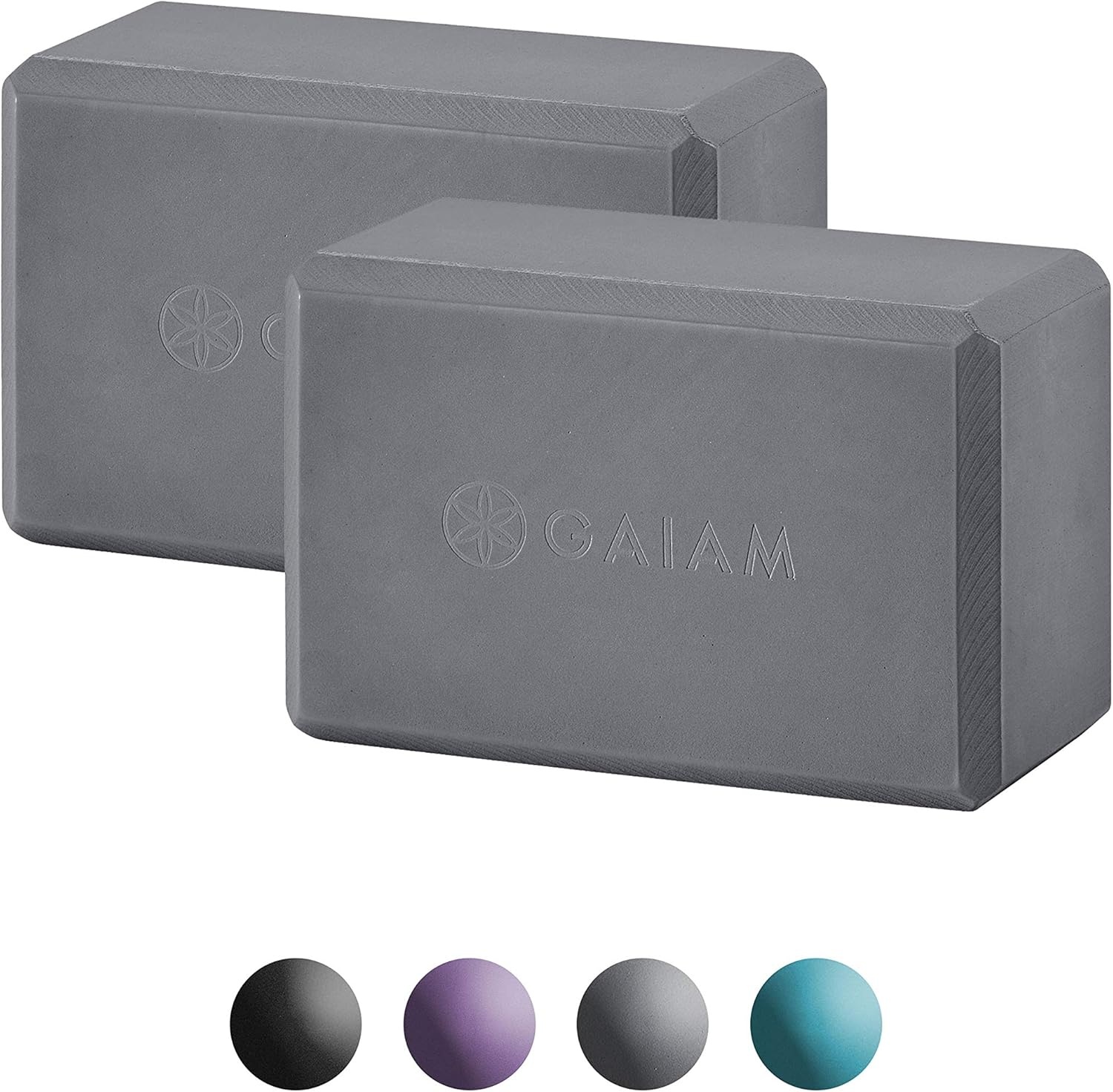 image:imageGaiam Yoga Block Supportive LatexFree Eva Foam Soft NonSlip Surface with Beveled Edges for Yoga Pilates MeditationGrey