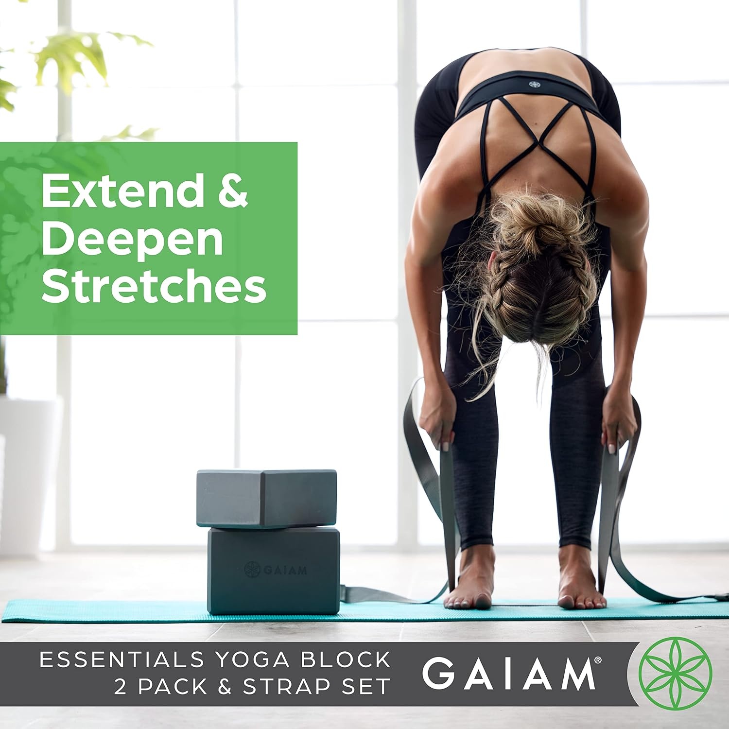 image:imageGaiam Yoga Block Supportive LatexFree Eva Foam Soft NonSlip Surface with Beveled Edges for Yoga Pilates MeditationGrey